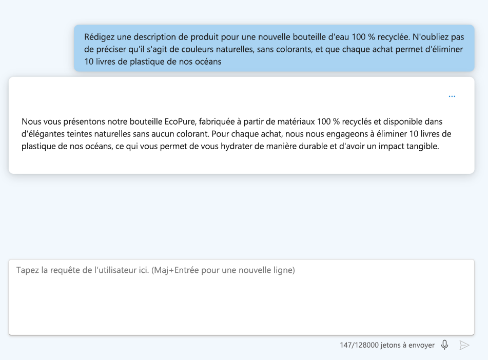 Capture d’écran d’une question avec des instructions claires, ce qui rend la réponse plus spécifique au cas d’utilisation.