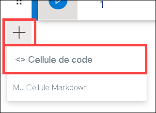 L’option de menu Ajouter du code est mise en évidence.