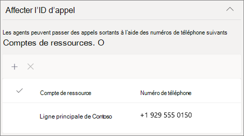 Capture d’écran de l’affectation d’un ID d’appel à la file d’attente des appels.