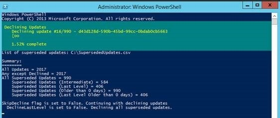 Capture d’écran de l’indicateur de sortie et de progression Windows PowerShell.