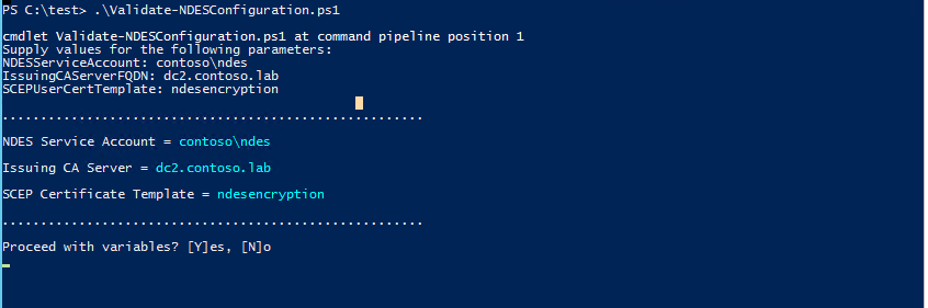 Capture d’écran de l’exécution du script dans PowerShell.