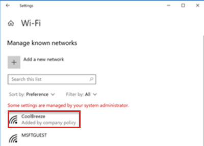 Capture d’écran des paramètres de Wi-Fi sur Windows, où la connexion Wi-Fi est un réseau connu.