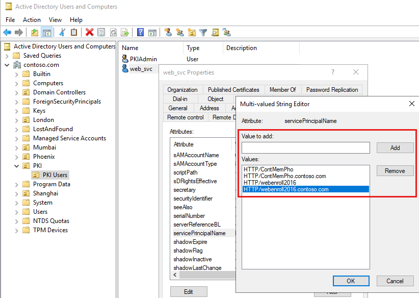 Conseils pour ajouter et configurer les SPN H T T P.