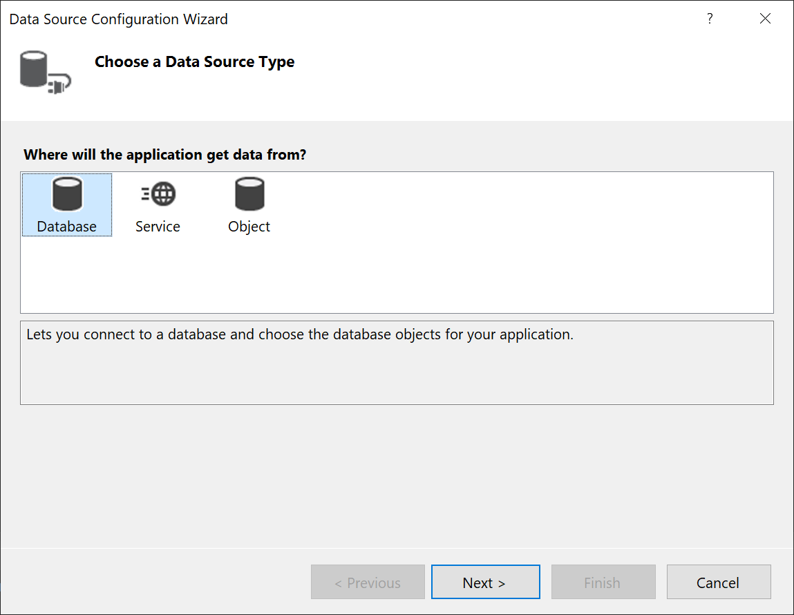 Capture d’écran montrant l’Assistant Configuration de source de données