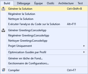 Build Solution command on the Build menu.