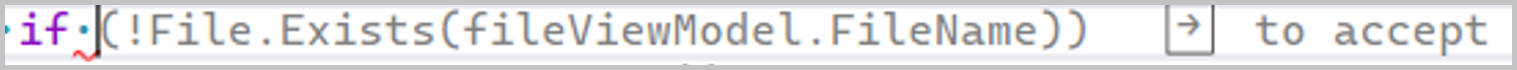 Capture d’écran du menu Paramètres pour modifier la flèche droite afin d’accepter l’autocomplétion sur toute la ligne.