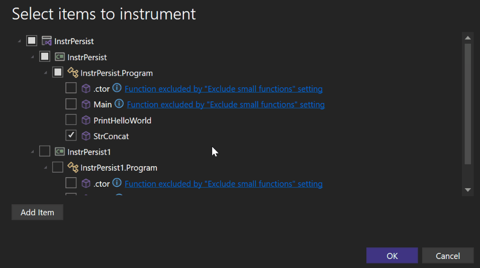 Persistances de la cible d’instrumentation