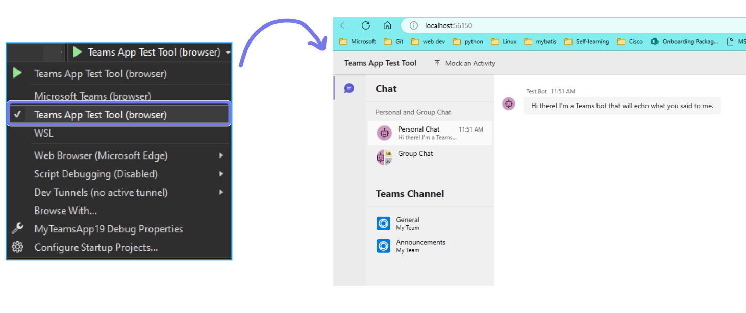 Outil de test des applications Teams