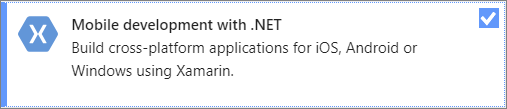 Screenshot of the Mobile Development with .NET workload from the Visual Studio Installer