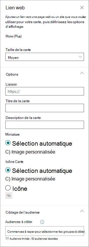 Capture d’écran montrant comment choisir des options.