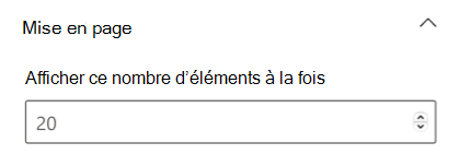 Capture d’écran de la section disposition dans le volet de propriétés Événements carte.