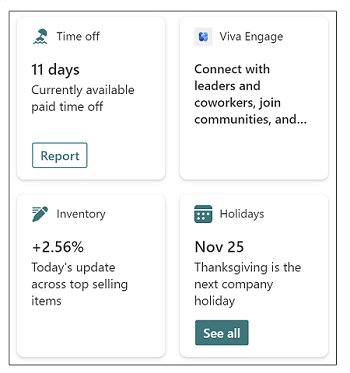 tableau de bord Viva Connections