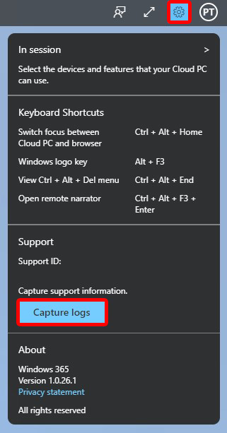 Capture logs.