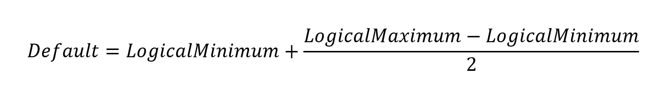 Diagramme montrant la formule de calcul du seuil par défaut de pression du bouton en unités logiques