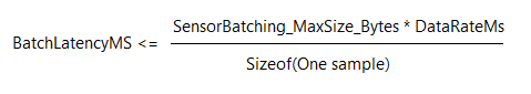 formule pour la valeur de latence de lot en millisecondes.