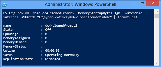 Capture d’écran montrant les détails de la machine virtuelle DC4-CLONEDFROMDC2.