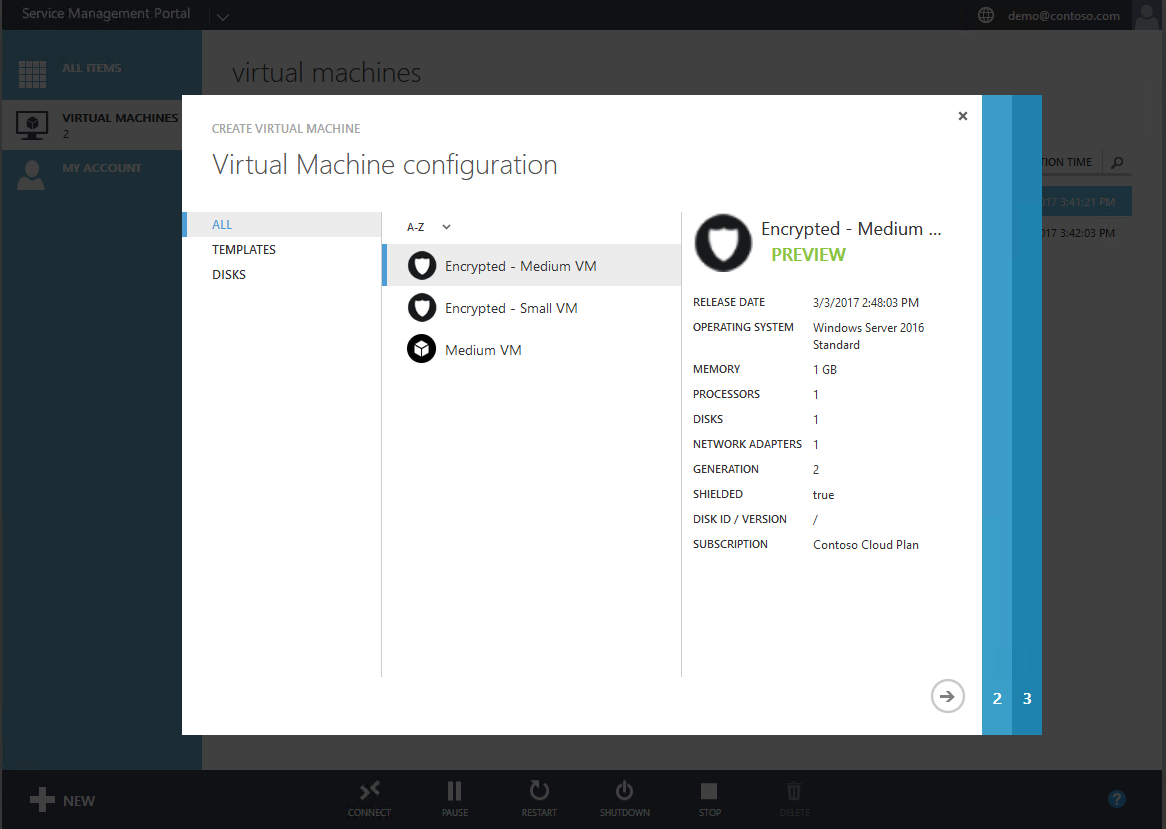 Nouvelle machine virtuelle dotée d’une protection maximale dans Windows Azure Pack