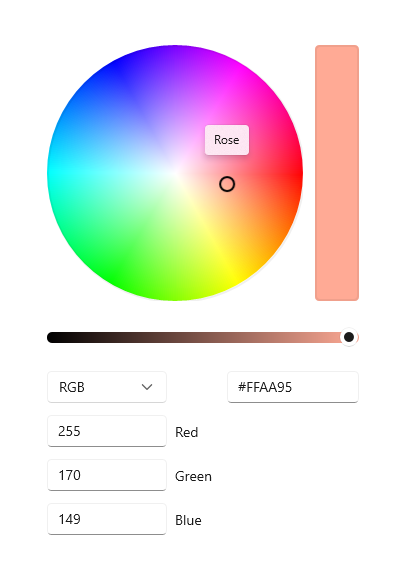 Un sélecteur de couleurs sous forme de cercle