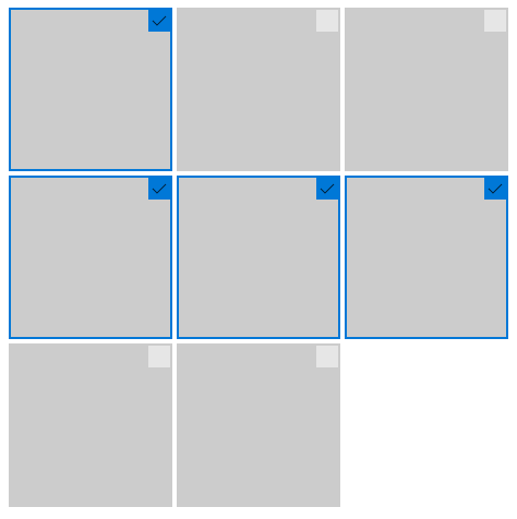 Disposition des éléments de GridView