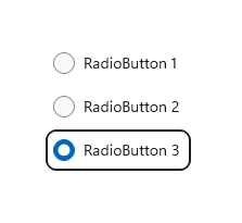 Exemple de focus et de sélection après la navigation au clavier