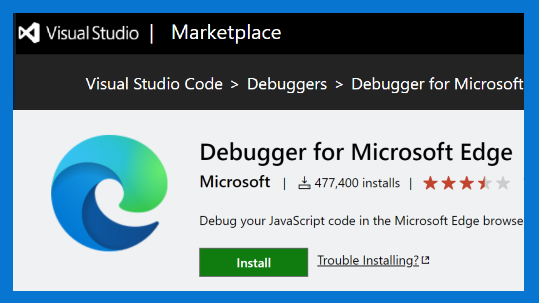 Extension Debugger for Edge sur VS Marketplace