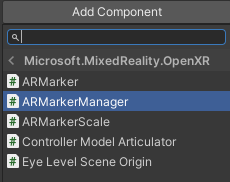 Ajout du composant ARMarkerManager