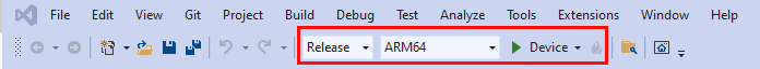 Capture d’écran des paramètres de build de Visual Studio pour si l’utilisateur est connecté via un câble USB.