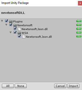 Importer les ressources Newtonsoft.Json