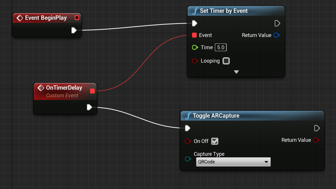 Blueprint de la fonction Activer/désactiver ARCapture avec un délai