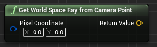 Blueprint de la fonction Obtenir un rayon de l’espace universel depuis un point de la caméra