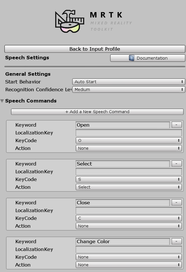 Profil Commandes vocales