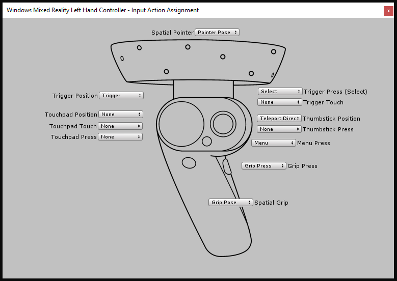 Écran de configuration du contrôleur