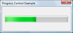 capture d’écran d’une barre de progression qui allonge un rectangle vert animé pour indiquer la progression