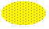 Illustration d’une ellipse remplie de points uniformément espacés sur une couleur d’arrière-plan