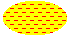 Illustration d’une ellipse remplie de lignes horizontales en pointillés sur une couleur d’arrière-plan 