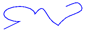 illustration d’un chemin qui combine une ligne, un arc, une spline de bézier et une spline cardinale