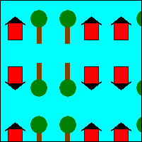 illustration montrant les instances alternées de l’image de base dans chaque ligne sont retournées horizontalement, et les lignes alternées sont retournées verticalement