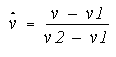 Équation montrant la définition de v^.