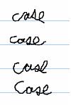 image montrant des difficultés avec les versions manuscrites du mot « case »