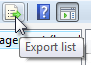 capture d’écran du bouton Exporter la liste avec info-bulle 
