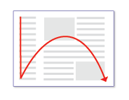 figure de flèche rouge dans un motif vers le bas et l’arc 