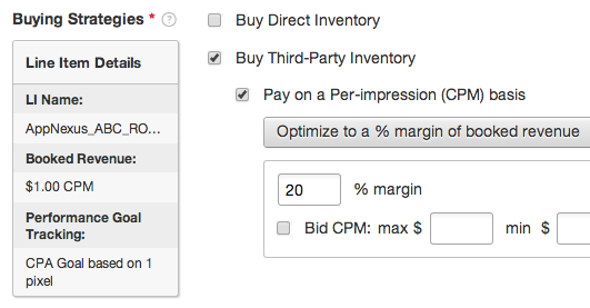 Screenshot of optimize to revenue.