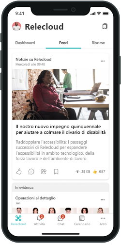 Immagine del feed nell'app per dispositivi mobili.