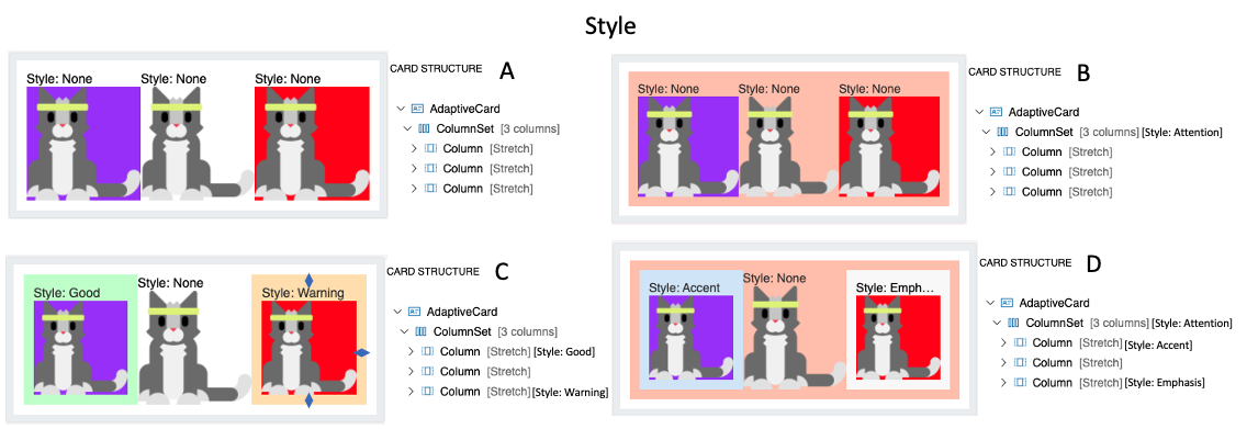 Combinazione di stili columns e columnset