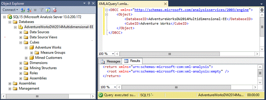 Comando DBCC XML in Management Studio DBCC XML comando in