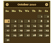 Screenshot di un j Query UI 1 punto 11 punto 4 Calendario con il tema Swanky Purse.