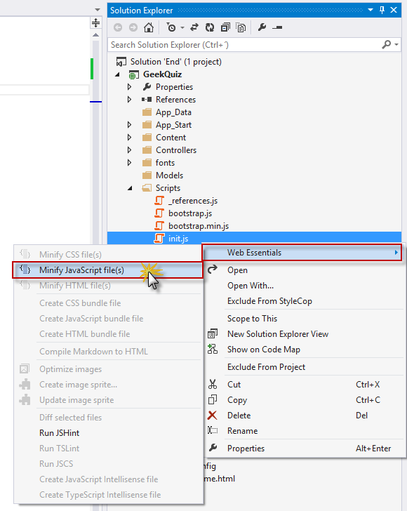 Minify JavaScript file (s)Minify JavaScript