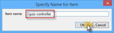 Denominazione del nuovo file JavaScript