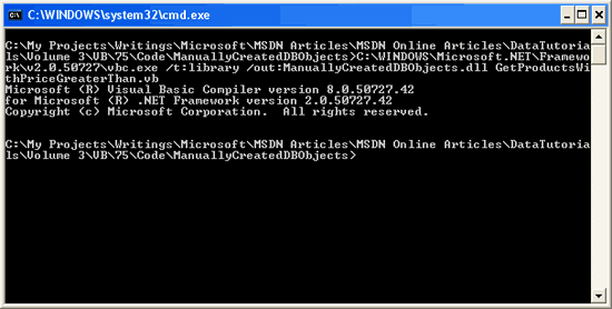 Compilare GetProductsWithPriceGreaterThan.vb in un assembly