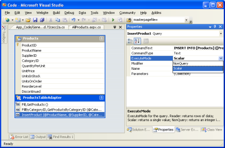 Modificare la proprietà ExecuteMode in Scalar